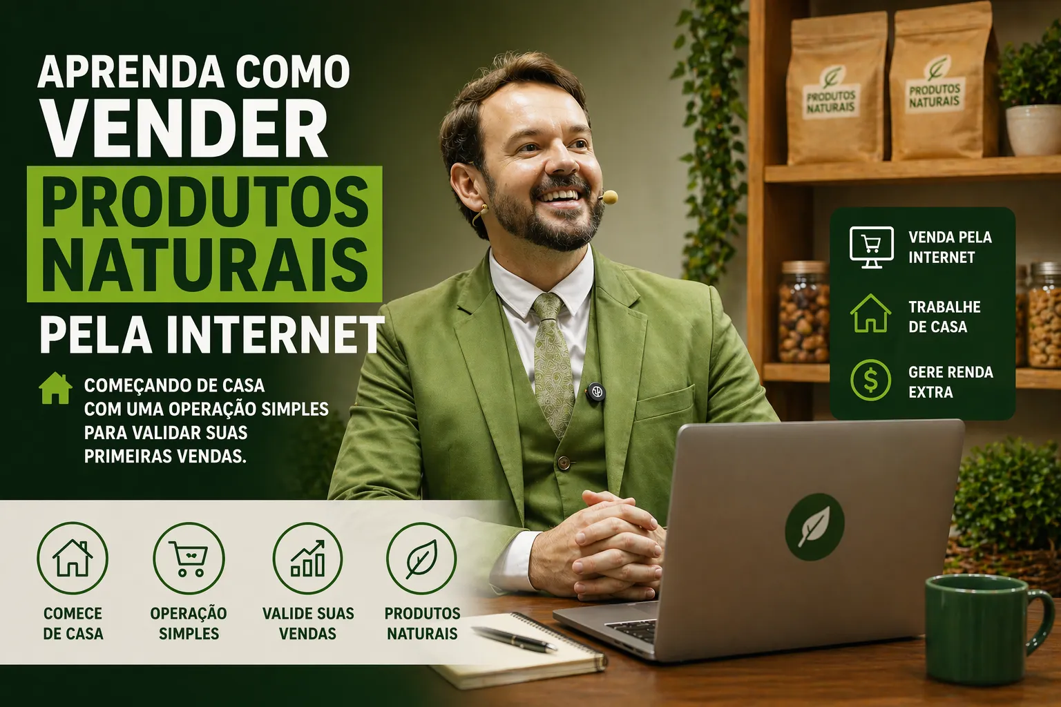 Como vender produtos naturais pela internet e começar de casa